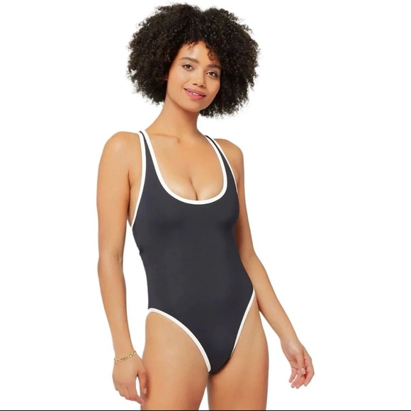L*Space Black and White One-Piece Swimsuit - Picture 1 of 8